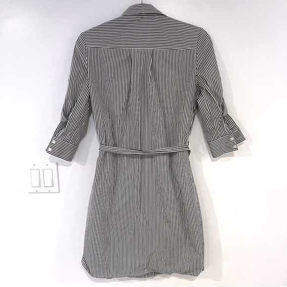 Dylan Gray Stripe Cotton Poplin Button Down Shirt Dress Women’s XS - Picture 3 of 9